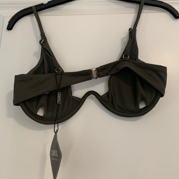 BRAND NEW army green bikini top w underwire - Picture 3 of 5
